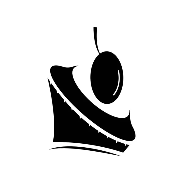 Gâteau Icône Vecteur Logo Conception Illustration Image — Image vectorielle