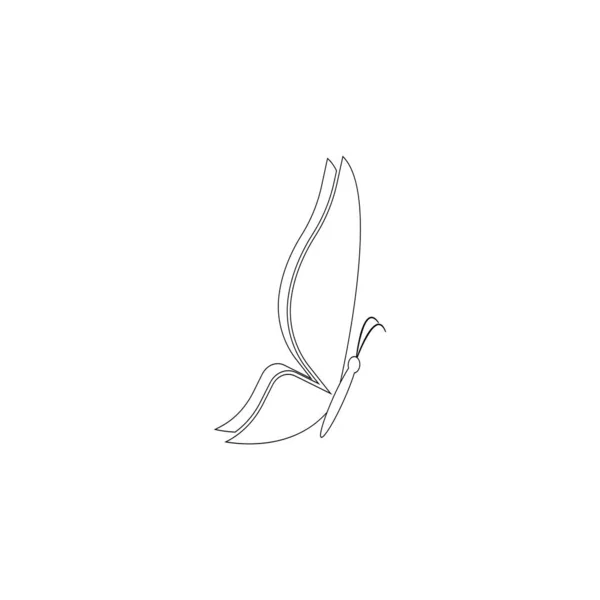 Bir Kelebek Simgesi Tasarımı Vektör Logo Resim Çizimi — Stok Vektör