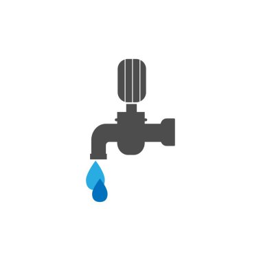 Bu bir su musluğu logosu tasarım vektörü çizimi