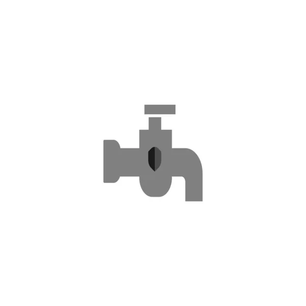 Vodovodní Kohoutek Logo Design Vektorové Ilustrace — Stockový vektor