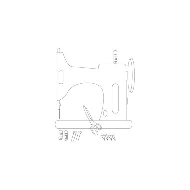 Bu bir dikiş makinesi simgesi resim çizimi