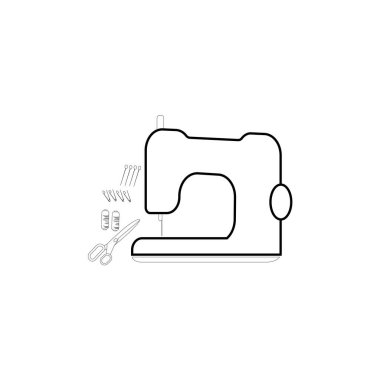 Bu bir dikiş makinesi simgesi resim çizimi