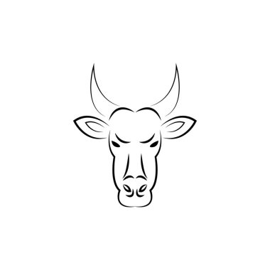 Bu bir inek simgesi vektör çizimi.