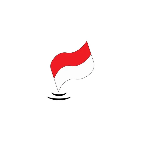 Ini Adalah Desain Gambar Vektor Bendera Indonesia - Stok Vektor