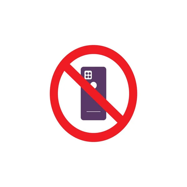 Imagen Vectorial Prohibida Usar Ilustración Teléfonos Móviles — Vector de stock