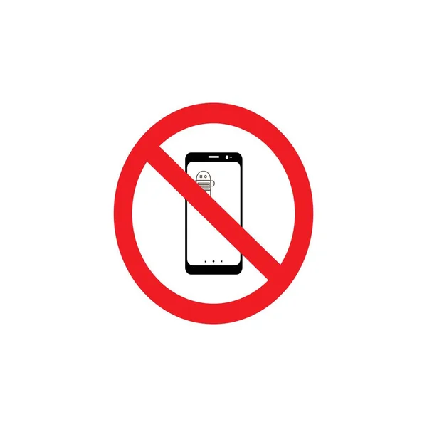 Imagen Vectorial Prohibida Usar Ilustración Teléfonos Móviles — Archivo Imágenes Vectoriales