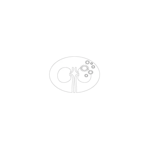 Bir Böbrek Ikonu Vektör Çizim Elemanı Logosu — Stok Vektör