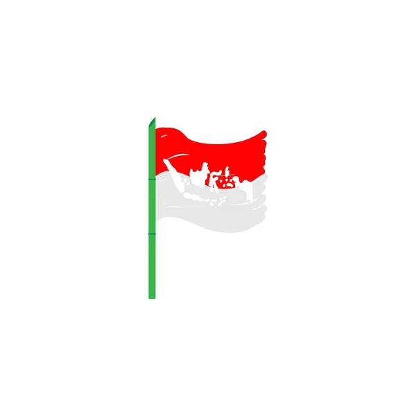 这是印度尼西亚国旗图标矢量图例元素标志 — 图库矢量图片
