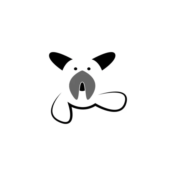 可爱的狗狗标志矢量图解设计 — 图库矢量图片