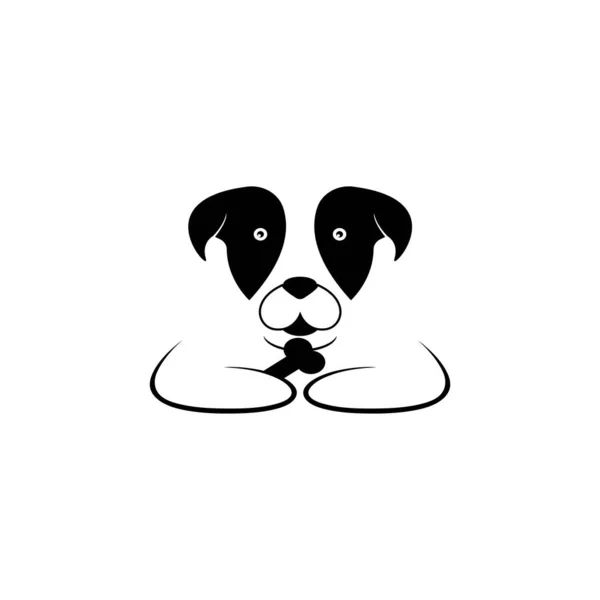 Simpatico Cagnolino Logo Vettore Illustrazione Design — Vettoriale Stock