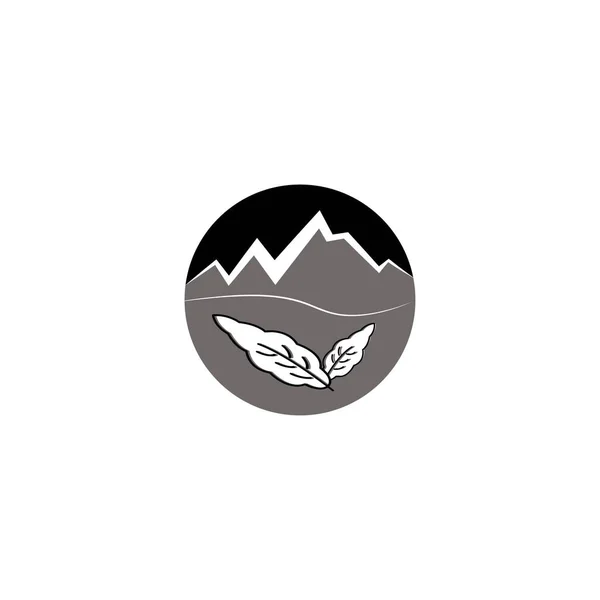 Montañas Icono Logo Vector Ilustración Diseño — Vector de stock