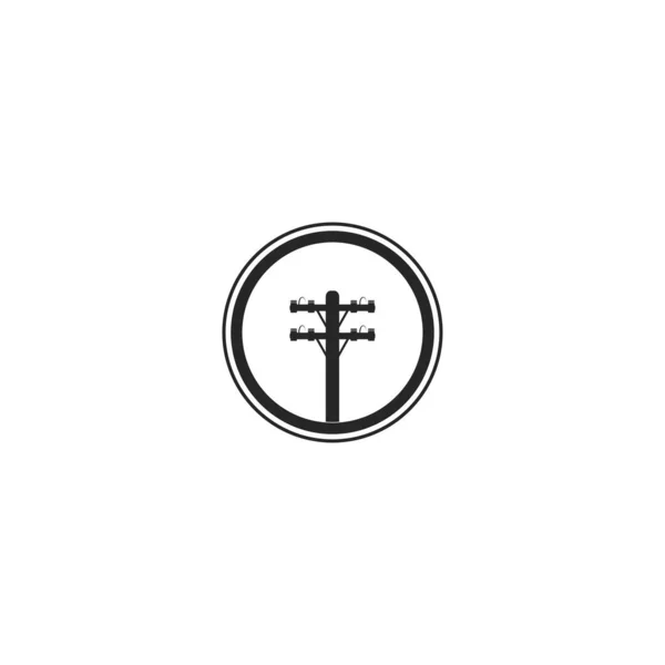 Electric Pole Logo Design Vector Illustration — Image vectorielle