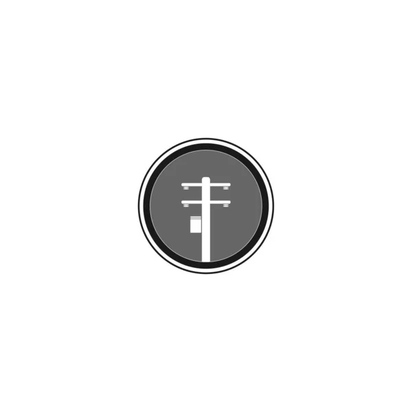 Electric Pole Logo Design Vector Illustration — Stock vektor