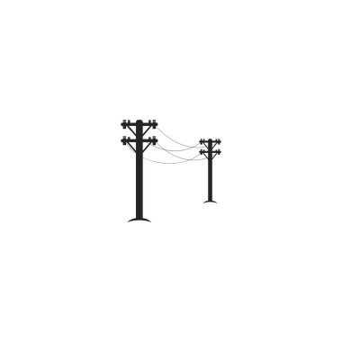 electric pole logo design vector illustration