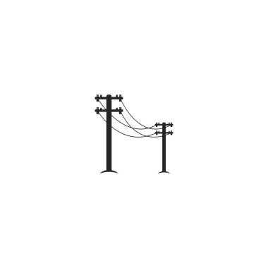 electric pole logo design vector illustration