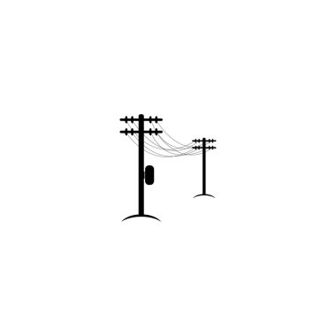 electric pole logo design vector illustration