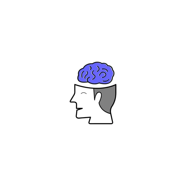 Icono Del Cerebro Vector Logo Diseño Ilustración — Vector de stock