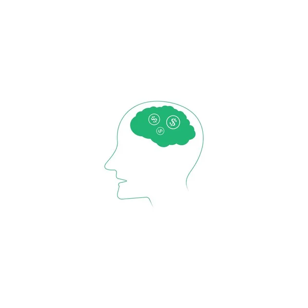 脳アイコンベクトルロゴデザインイラスト — ストックベクタ