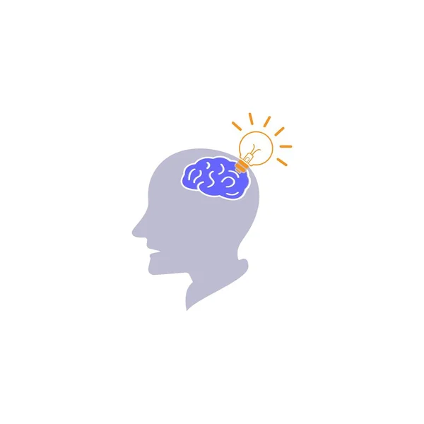 Brain Icon Vector Logo Design Illustration — Stock Vector