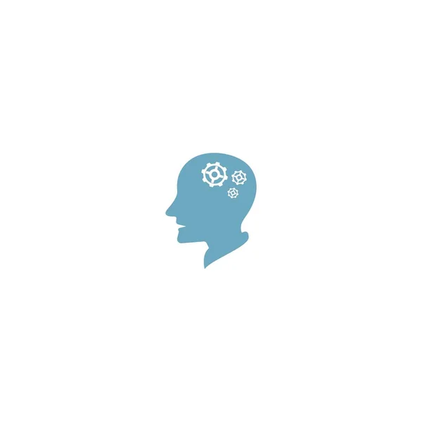 Hjärna Ikon Vektor Logotyp Design Illustration — Stock vektor
