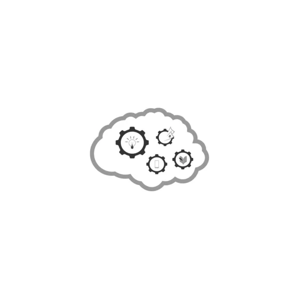 Icône Cerveau Vecteur Logo Design Illustration — Image vectorielle