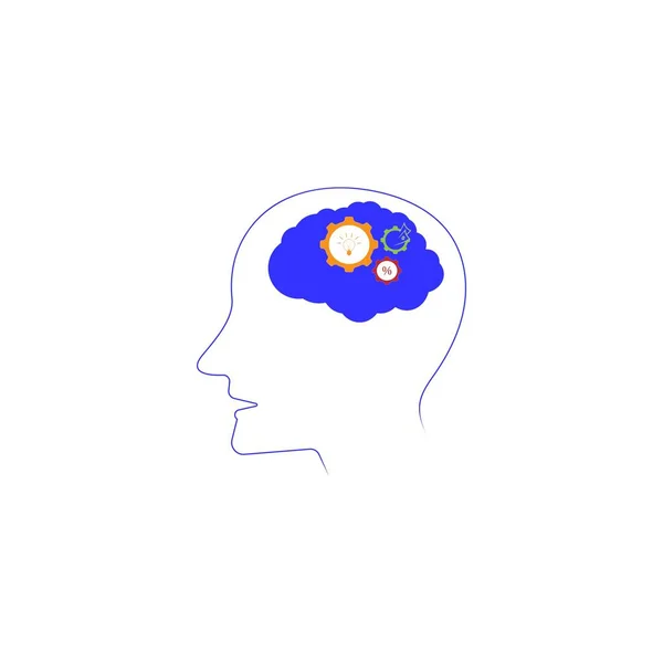 脳アイコンベクトルロゴデザインイラスト — ストックベクタ