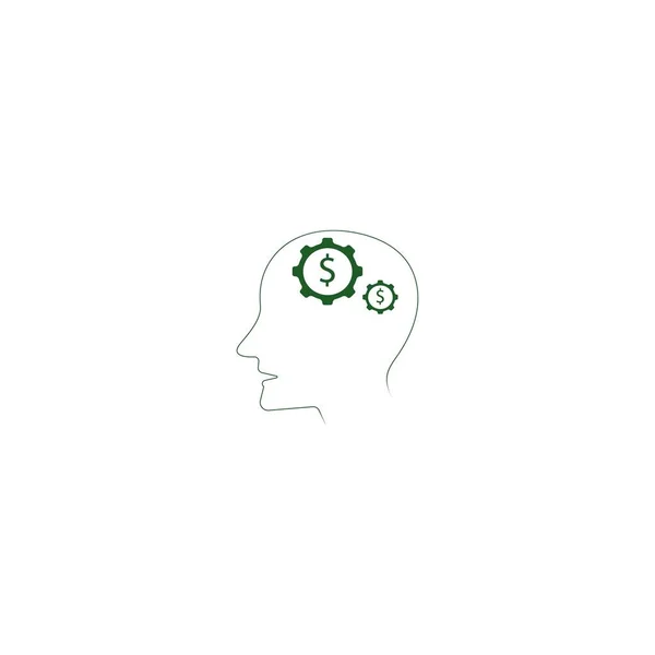 Icono Del Cerebro Vector Logo Diseño Ilustración — Vector de stock