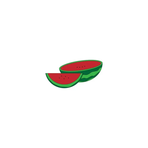 Melancia Ícone Vetor Logotipo Ilustração Design — Vetor de Stock