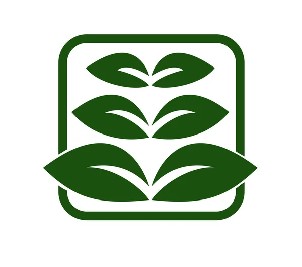 Návrh Ikona Vektorového Loga Zelených Listů Zelený List Logo Ikona — Stockový vektor