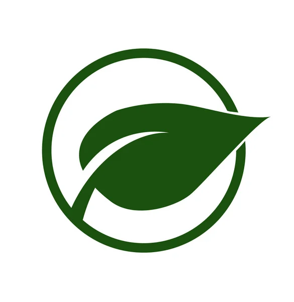 Projeto Ícone Logotipo Vetor Folha Verde Folha Verde Logotipo Ícone — Vetor de Stock