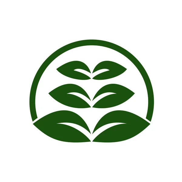 緑の葉ベクトルのロゴデザインとアイコン 緑の葉のロゴアイコンベクトルアート あなたのアートデザインやロゴ会社に関連する — ストックベクタ