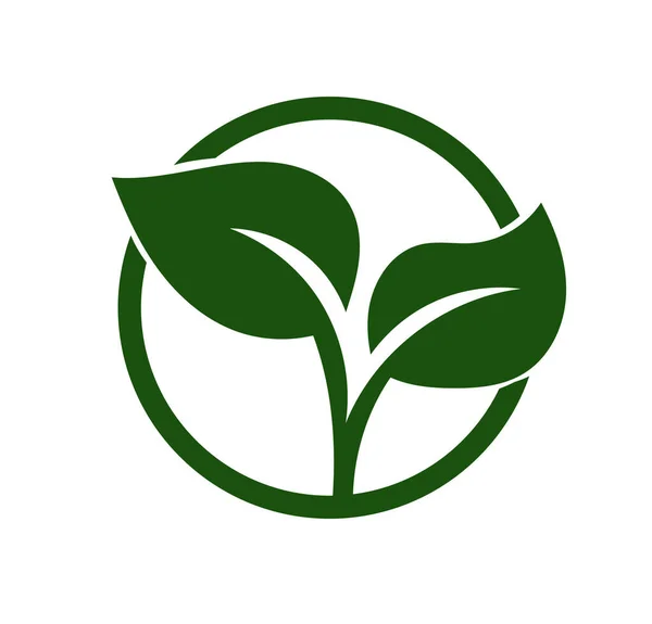 Návrh Ikona Vektorového Loga Zelených Listů Zelený List Logo Ikona — Stockový vektor