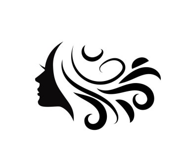 salon Hair and beauty logo template silhouete woman potrait