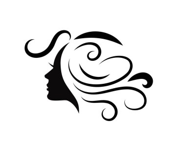 salon Hair and beauty logo template silhouete woman potrait