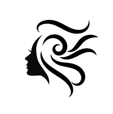 salon Hair and beauty logo template silhouete woman potrait