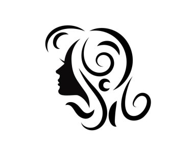 salon Hair and beauty logo template silhouete woman potrait