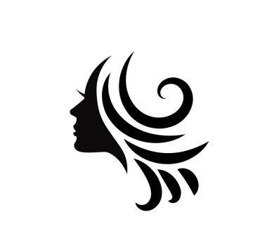 salon Hair and beauty logo template silhouete woman potrait