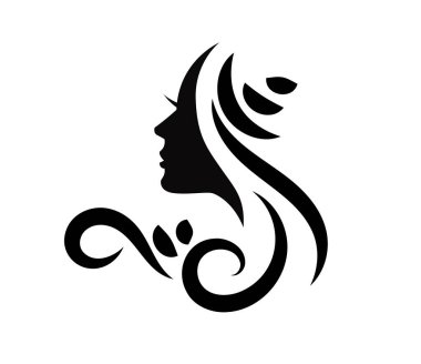 salon Hair and beauty logo template silhouete woman potrait