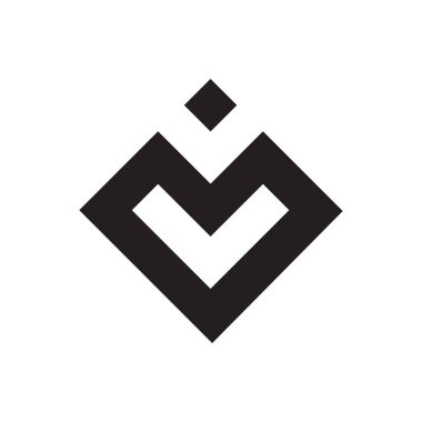 Geometrik şekilli semboller soyut vektör simgesi