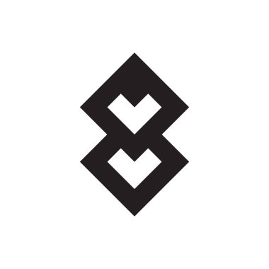 Geometrik şekilli semboller soyut vektör simgesi