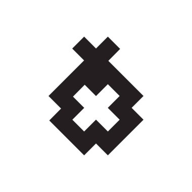 Geometrik şekilli semboller soyut vektör simgesi