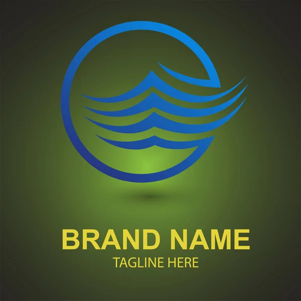 Company Logo Water Splash Wave Shape — Vetor de Stock