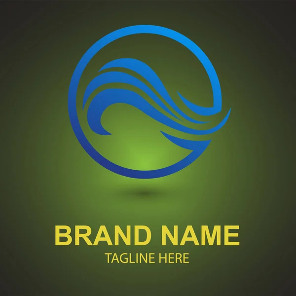 Company Logo Water Splash Wave Shape —  Vetores de Stock