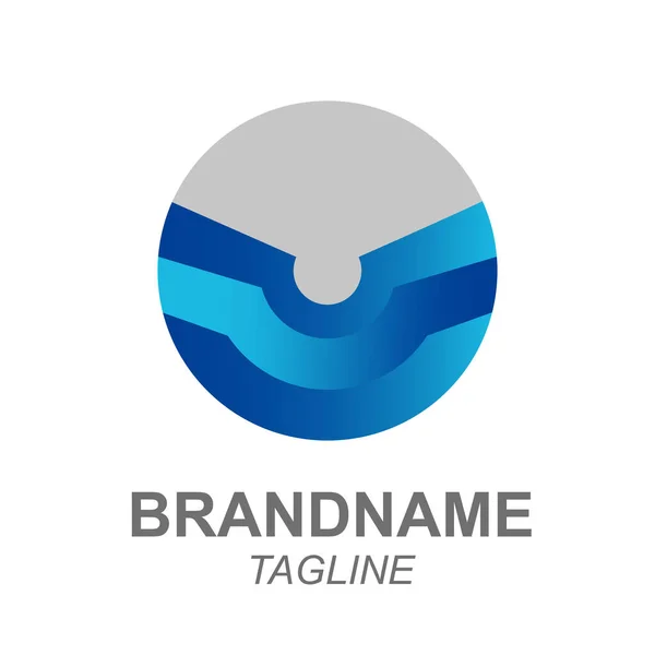 Blue Water Logo Template Suitable Your Art Design Environmental Theme — 스톡 벡터