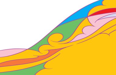 Pastel renklere ve kıvrımlı fırça darbelerine sahip etnik soyut arkaplan