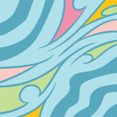 Pastel renklere ve kıvrımlı fırça darbelerine sahip etnik soyut arkaplan