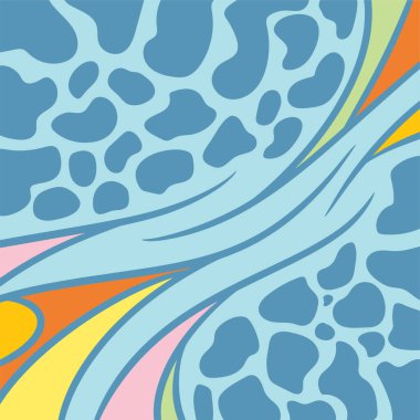 Pastel renklere ve kıvrımlı fırça darbelerine sahip etnik soyut arkaplan