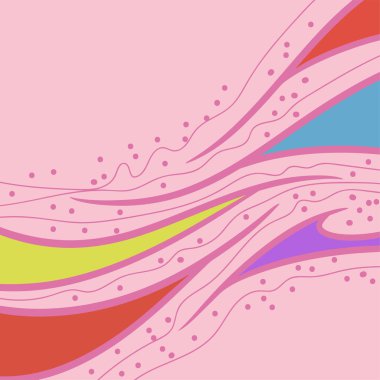 Pastel renklere ve kıvrımlı fırça darbelerine sahip etnik soyut arkaplan