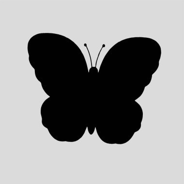 Güzel kelebek logo ikonu silueti