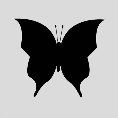 Güzel kelebek logo ikonu silueti